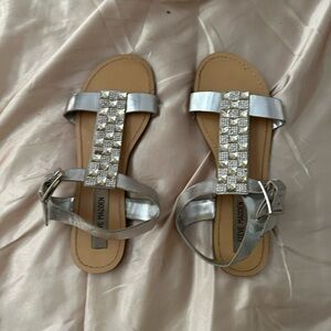 Steve Madden Metallic Silver Sandals